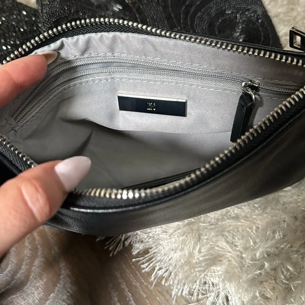 (3) Black Sequin Pouch Clutch Shoulder Evening Purses - Picture 4 of 7